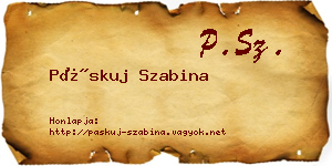 Páskuj Szabina névjegykártya