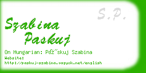 szabina paskuj business card